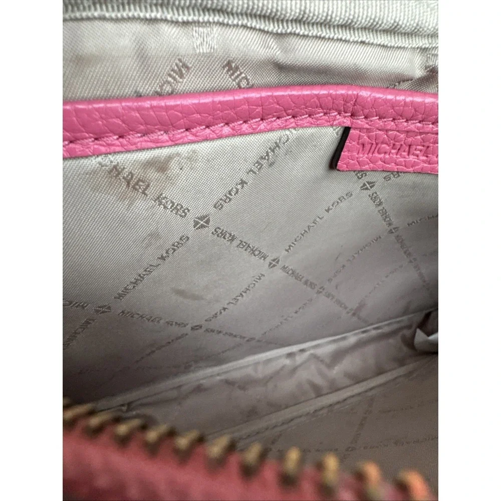 Michael Kors Berry‎ Pink Pebbled Leather Jet Set Large EW Crossbody